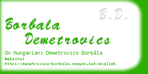 borbala demetrovics business card